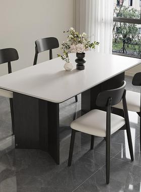 德利丰实木板椅餐组合岩长方形现代简约50142家用大小户桌型白蜡