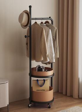 可移动挂轻奢马鞍TMK衣帽架卧室皮落地收衣架多功能纳客厅置物架
