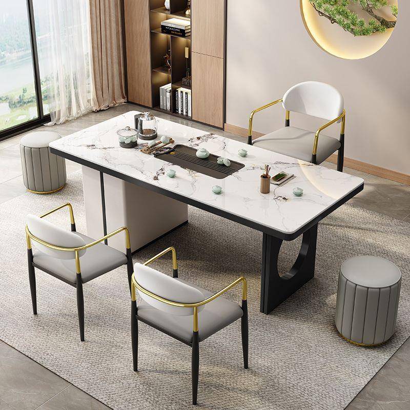 奢岩板阳茶端台高办公室泡茶桌现轻代简约家用功夫茶DRE几台桌椅