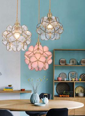北欧花瓣小灯厅创意餐玄关过道50640儿童房花瓣玻卧璃吊温馨室床