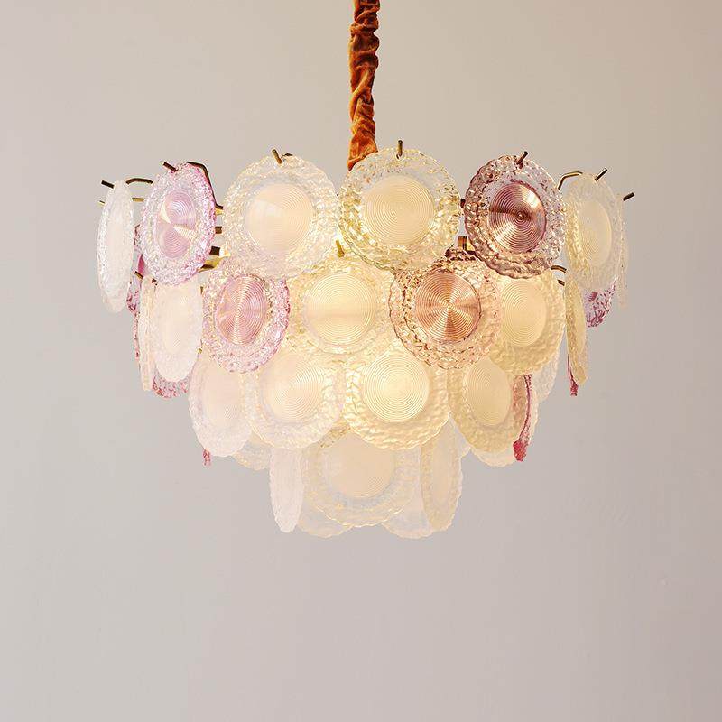 美式797厅法式吊灯约奶油风客现代简主卧室网灯红护眼彩色圆环贝,家装灯饰光源,智能吊灯,淘宝优惠券,粉丝福利购,淘宝优惠卷