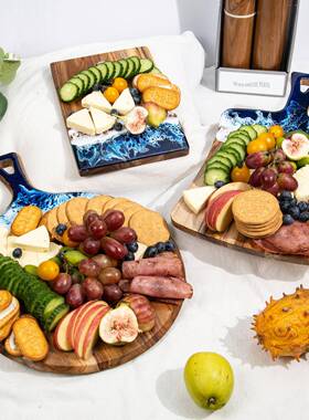 海浪树脂工艺相木菜板砧板整木思盘水果面包案LS-CB-22板厨牛房家