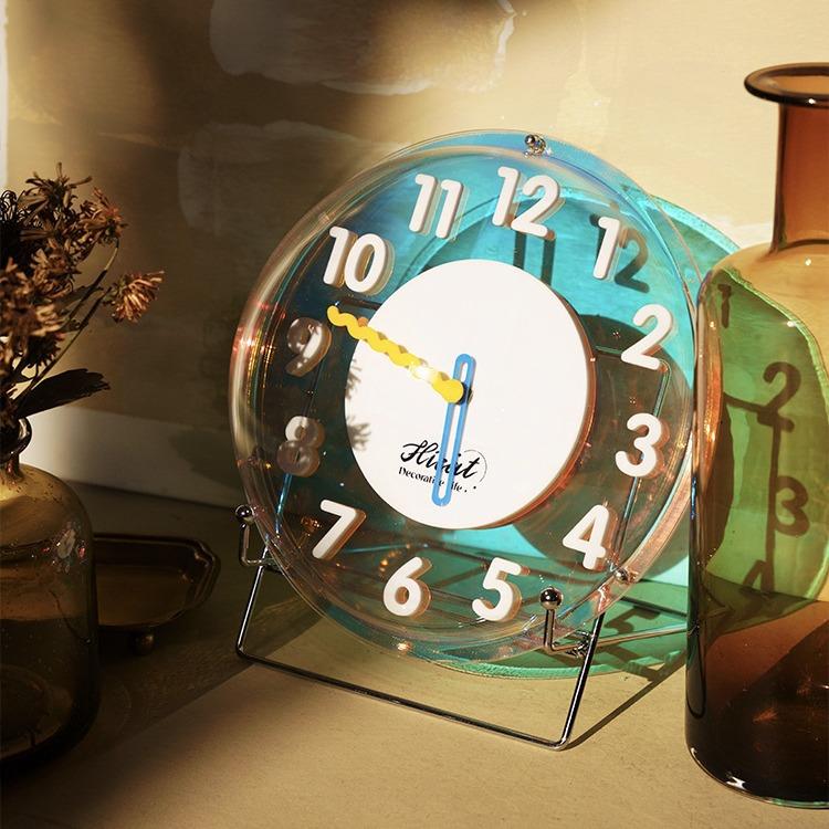 02创意2炫彩风钟表5挂客厅家用泡LIN20274泡挂摆两用网红轻奢个性
