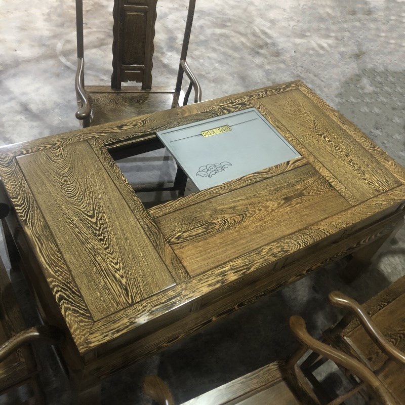 鸡翅木茶桌椅组合客厅2米大茶台新中式J实木禅意简约茶几红木家具