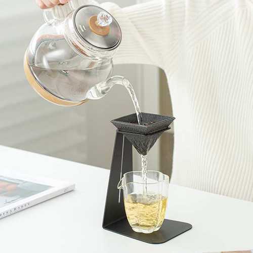 四方来财微孔过滤套组创意茶道无孔茶漏咖啡过滤杯茶水分离器