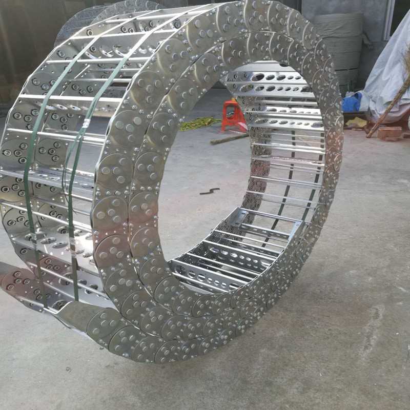 不锈钢拖链金属坦克链穿线油管保护链机床钢铝拖链桥式TL钢制拖链
