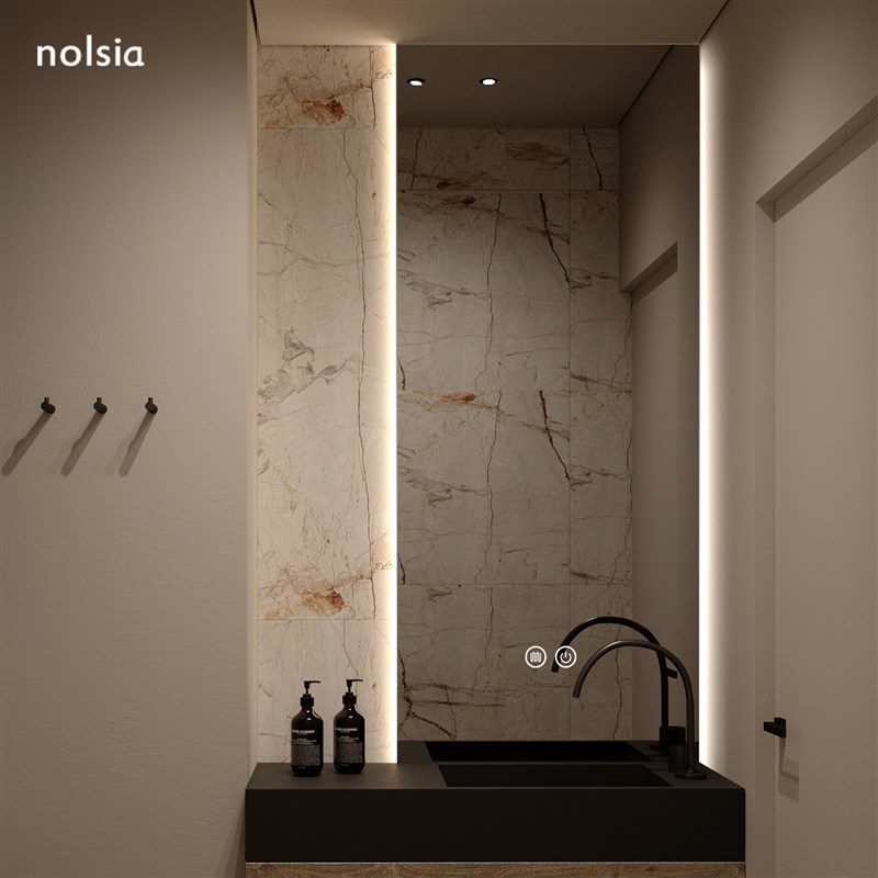 浴室洗脸盆顶镜壁挂式智能浴室镜子防水水洗梳妆镜带光