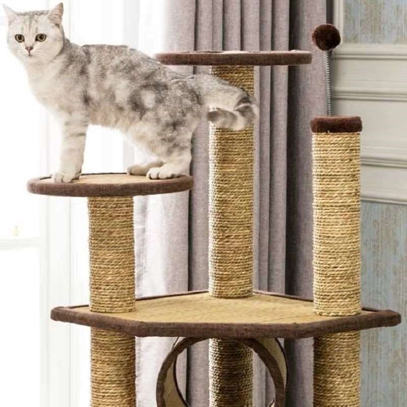 林之堡多猫大型猫爬架藤编猫窝猫树一体猫别墅藤席爬架猫架子