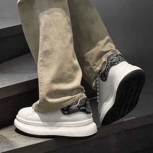 透气板鞋 春夏季 潮鞋 情侣鞋 6cm 小众设计厚底小白鞋 百搭增高鞋 男款