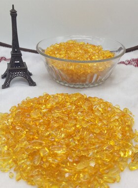 黄水晶金发金碎石布局桃花事业颗粒摆头X子粗细水晶砂