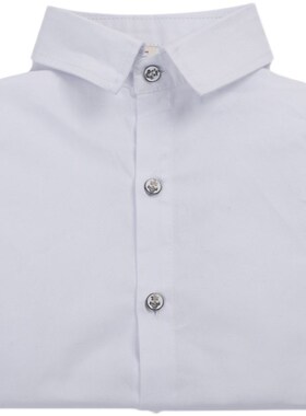 男童衬衫加绒长袖纯棉春秋小学生校服纯色宝宝白色儿童白衬衣夏款