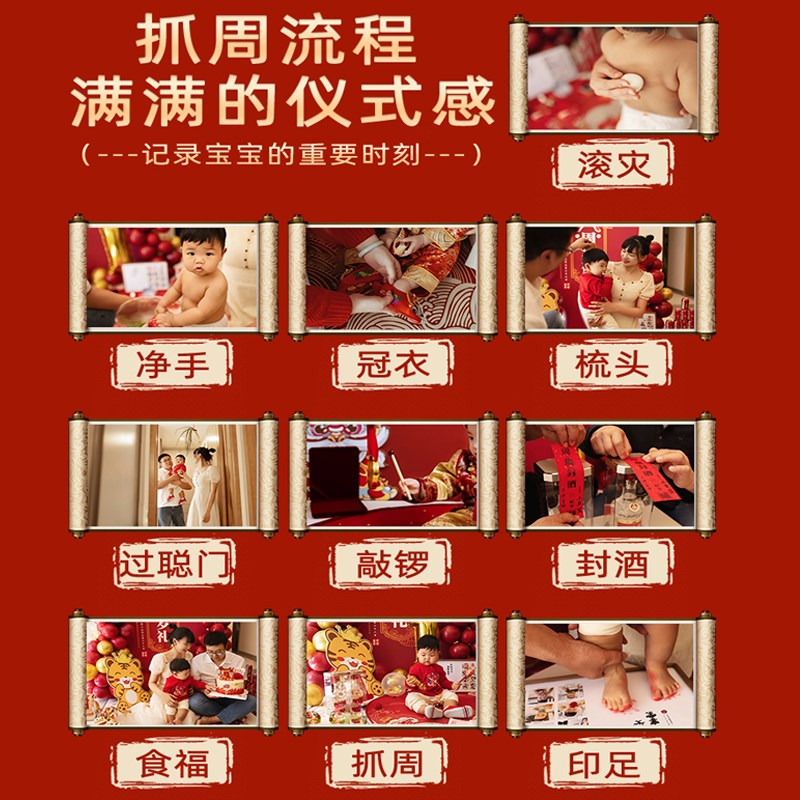 一周岁生日宴布置龙宝宝抓周用品拍照道具聪明门kt板场景布置装饰