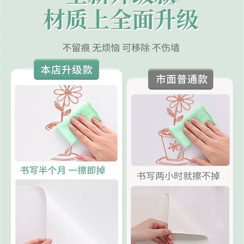 白板墙贴静电贴儿童画板墙面画画涂鸦墙家用墙壁不伤墙可移除贴纸