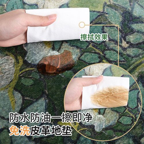 厨房地垫防滑防油地毯免洗可擦zpvc防水脚垫家用耐脏长条皮革垫子