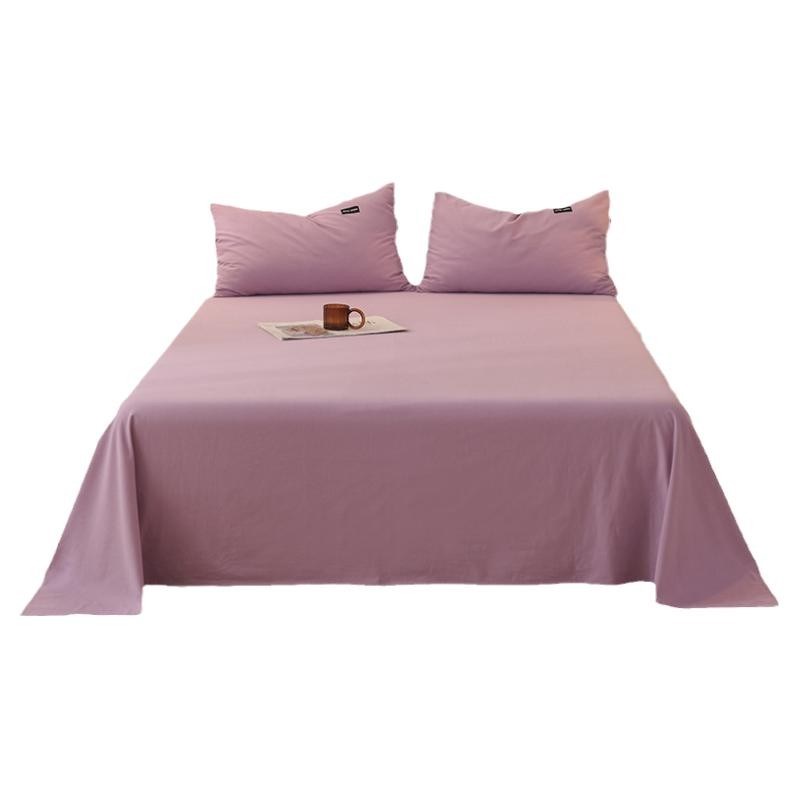 纯棉A类母婴100全棉活性磨毛纯色单件床单四季家用被单三件套冬季