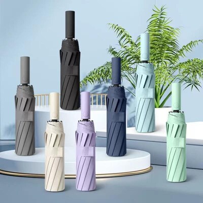 广告伞礼品伞全自动骨雨伞折叠伞商务大号P伞防嗮晴雨两用三折