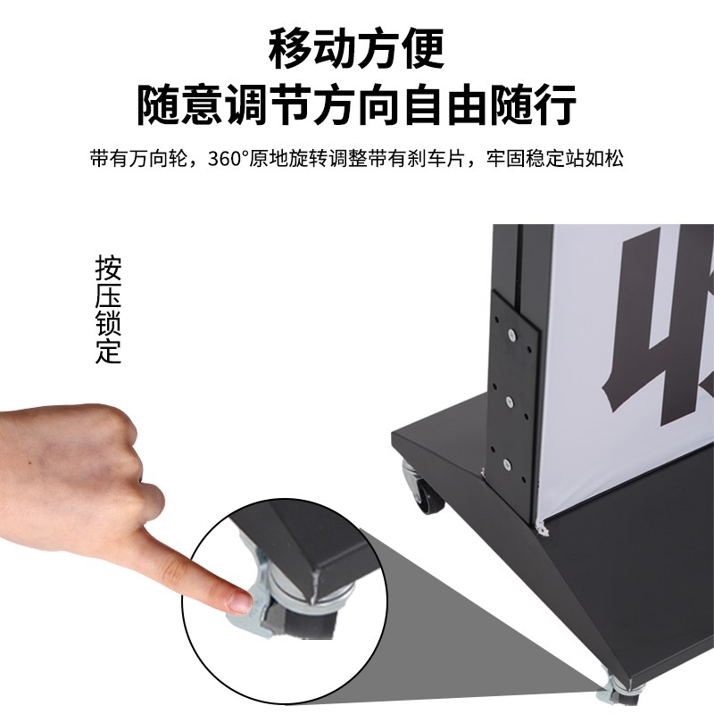 软膜卡布灯箱广告牌摆摊户外立式led发光海报架落地充电移动招牌