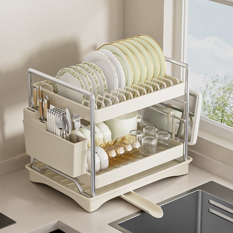 不锈钢厨房碗架沥水架置物架门型碗碟架盘子收纳架子碗柜台面多层