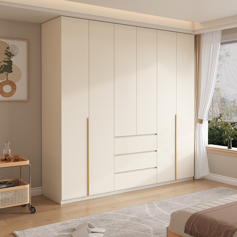 全实木定制橡木衣柜四门柜子收纳家用卧室新款一门到顶储物衣橱