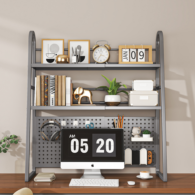 桌面置物架网红学生学习书桌收纳层架子电脑办公桌上多层洞洞板书
