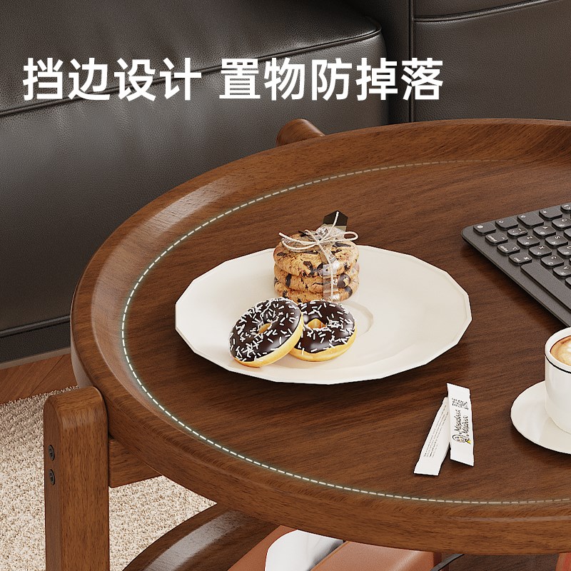 可移动边几小茶几沙发边桌阳台客厅极简小型推车收纳置物架圆桌子