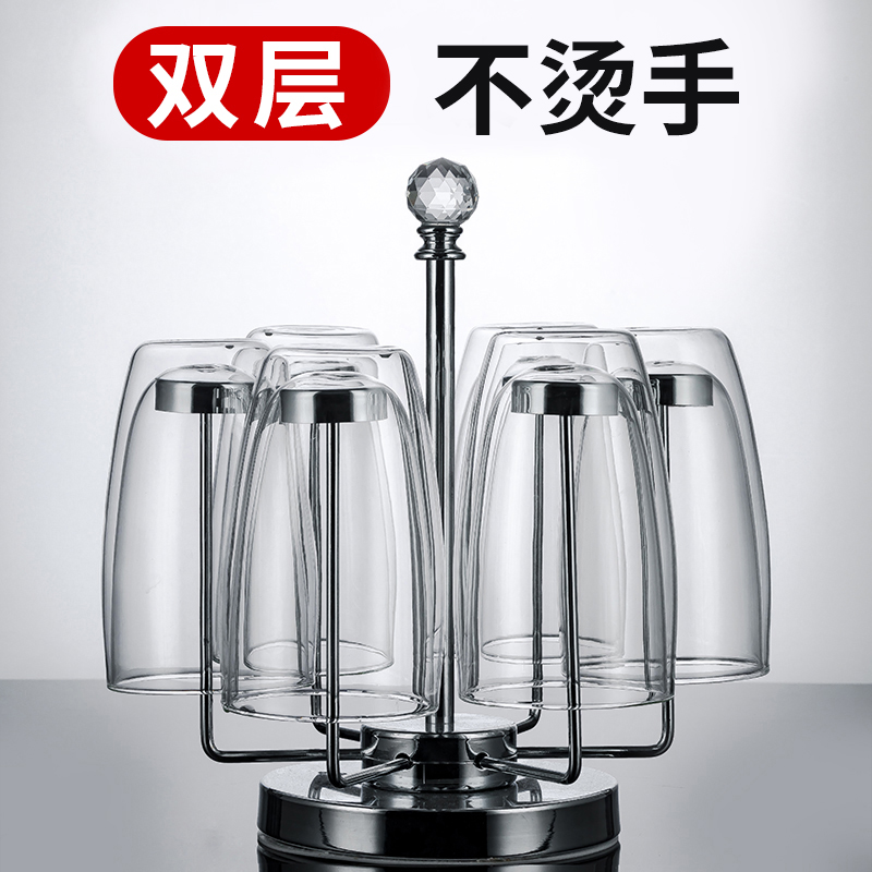 双层玻璃杯隔热防烫家用套装透明咖啡杯牛奶杯喝水杯子耐热茶杯