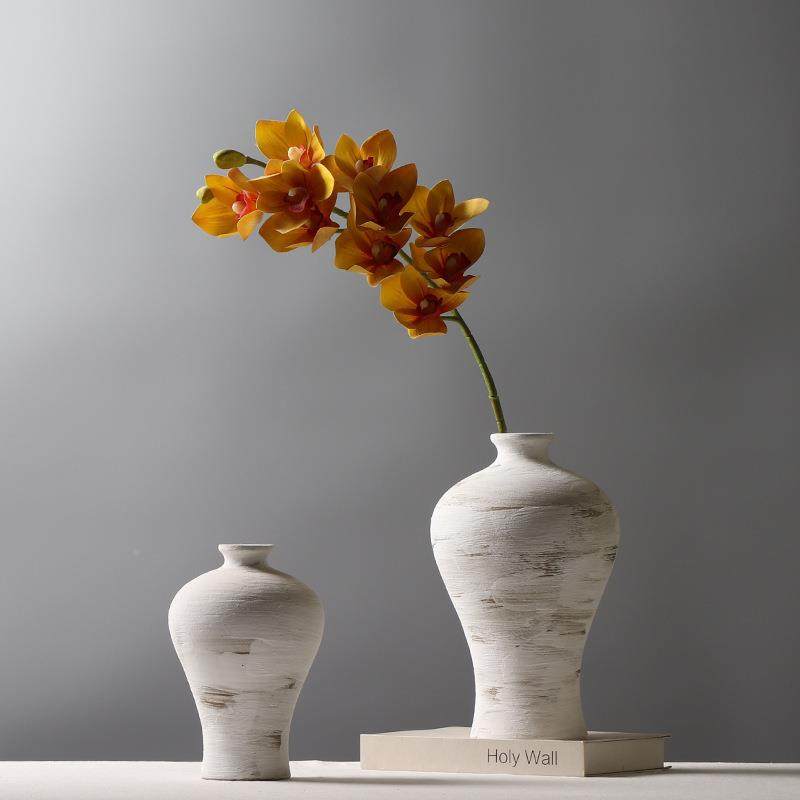 中式复古梅瓶宿民茶室创意插陶花瓷花饰瓶装品艺术摆件NFO粉引瓷,家居饰品,花瓶,淘宝优惠券,粉丝福利购,淘宝优惠卷