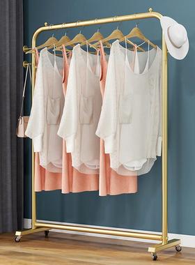 轻奢北欧功能衣帽架杆落地式移动挂衣架卧室内型0595小多挂衣服带