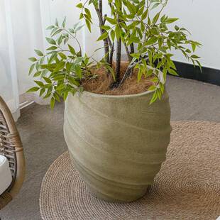 北现欧件镁泥地陶瓷花盆简约大号绿植花器代客无规格落厅阳台花园