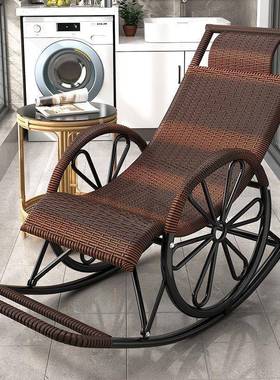 摇椅藤成午人睡椅客37044厅阳台懒人椅逍椅遥椅老躺人休闲摇摇椅