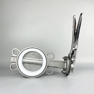 手动30YGA不锈线钢蝶阀门手柄对阀夹316四氟蝶阀中4双向蝶阀D71X