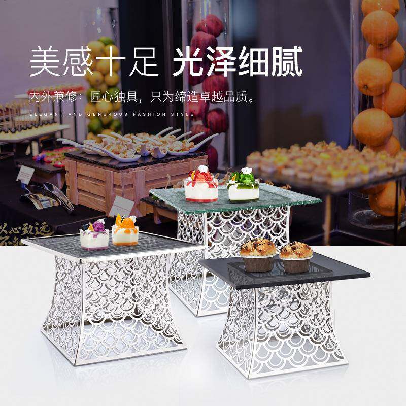 创意鳞点心鱼架不锈钢茶歇展宴会甜台0008品摆酒店婚庆糕点甜品台