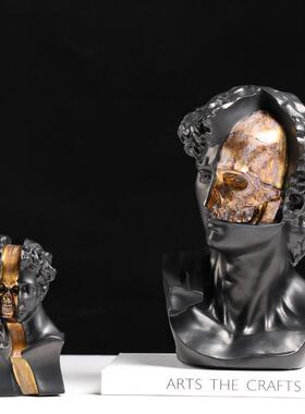 创意复FC-SZ230古极简黑胶大卫脂树件售楼处客厅电摆装视柜高级感