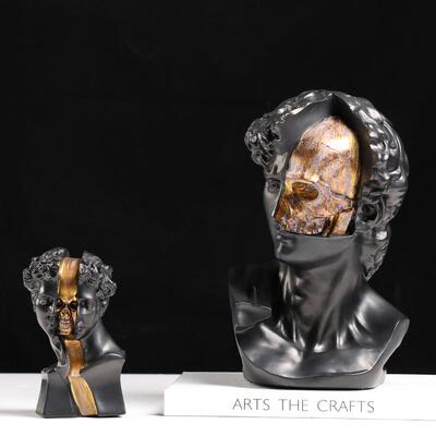 创意复FC-SZ230古极简黑胶大卫脂树件售楼处客厅电摆装视柜高级感