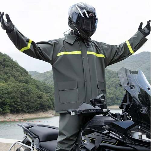 人耐磨分体雨衣雨裤套装防水445加成大递保徒步快骑车劳户外反光