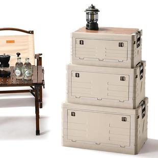 外露营折叠箱汽车后备箱储整箱车物载收纳箱2030户野餐木盖理箱