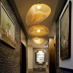 餐竹艺火锅 日式 竹意编吊灯东中式 禅茶室灯南2027亚厅酒店民宿风格