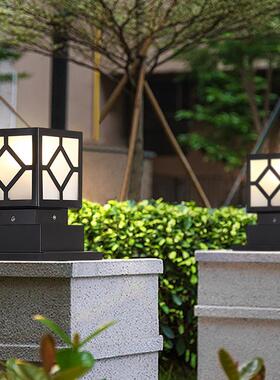 新头中式庭DB-CPD-0院柱灯形花纹围不锈钢柱头栏灯厂家户外草坪方