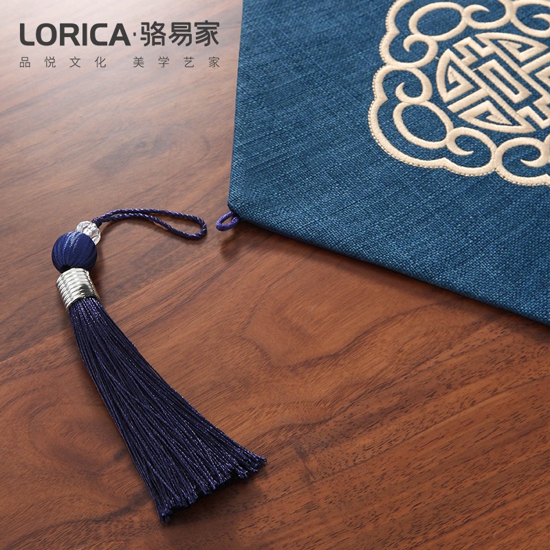 刺绣新中式桌旗h中国风茶席麻布禅意茶台布艺长条桌布棉麻茶桌茶