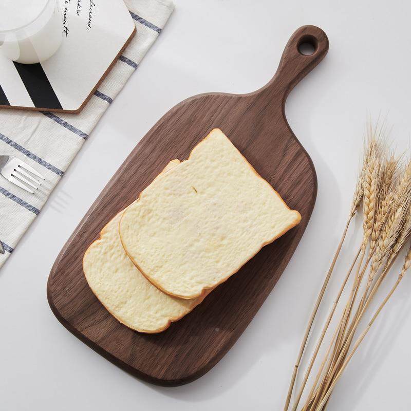 木切菜砧板黑胡桃木大拼把手切菜板厨PXT非房案板整木接实面包板