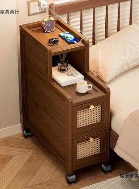多功能床头柜小型收卧室家用迷床你超窄62598架边柜置物夹缝纳柜