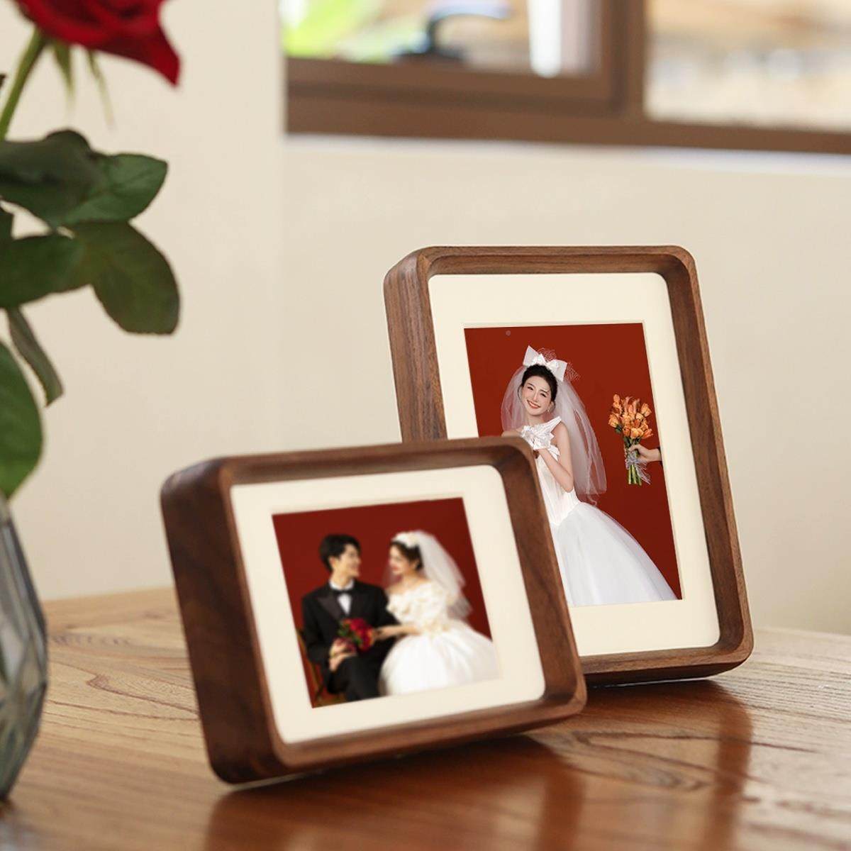 迷LGN你洗婚登记台照片纪念实木相框领证结摆摆台拍照