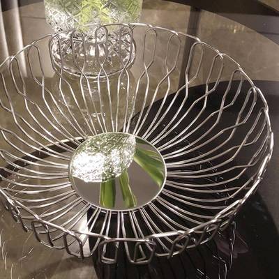 出客口北3欧轻奢04不锈钢物置篮面无品牌/包篮简约厅家用茶几果盘