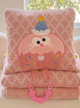 手提车抱枕能被子加绒保暖毯子办公室多功午睡NJA枕头车载折叠用