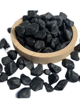 50斤黑色砾石户外庭院花u园造景铺路铺地大小石头打蜡黑色打磨砾