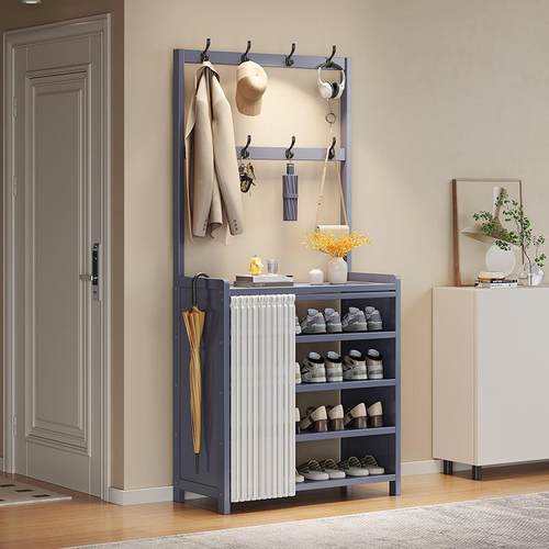 家鞋帽架架卧室挂衣架简易地衣帽鞋架子入BCV落门鞋架置用物架一