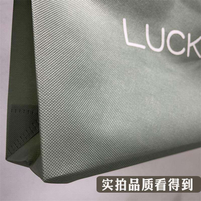 鲜铵纺布手提袋印刷印log无品牌/o女装服装店购物用刷袋无广告帆