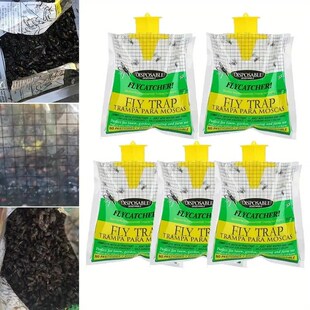 5个装捕蝇袋, 苍蝇袋,捕蝇器, 捕蝇笼,苍蝇引诱袋