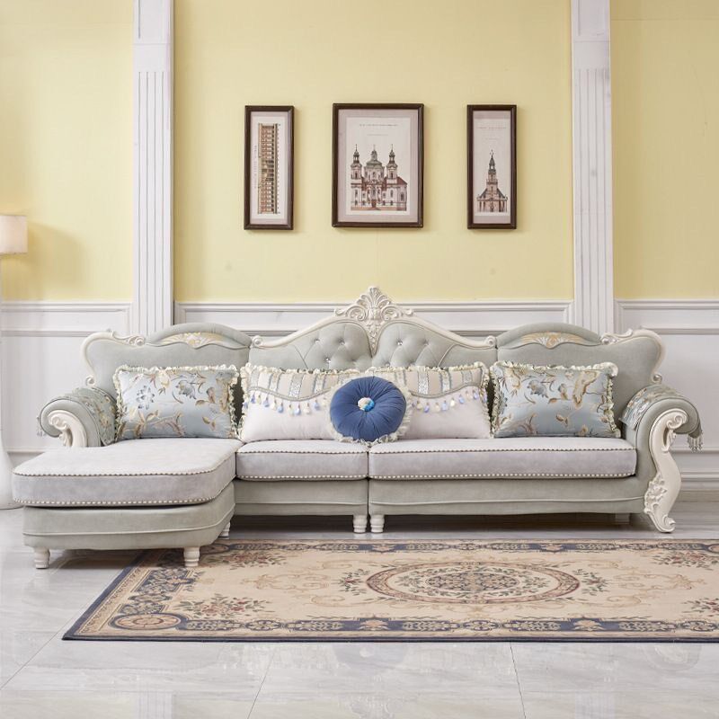 欧式实木沙发组合客厅整装小户型轻奢华简约家具布艺L型沙发