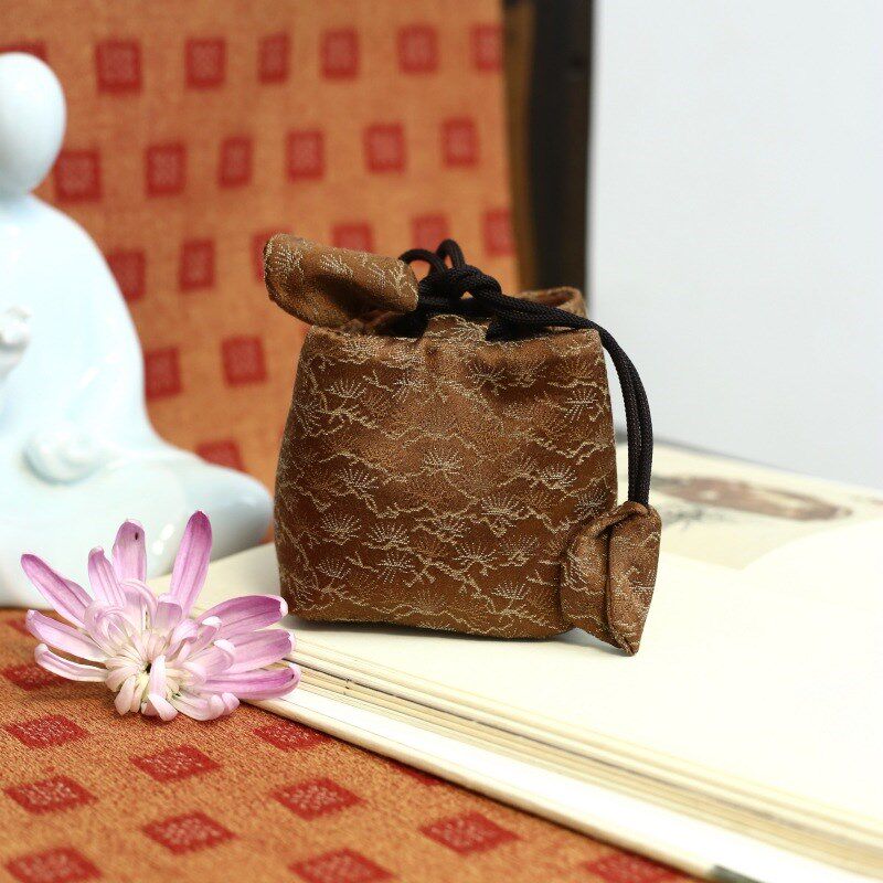 8cm织锦刺绣茶具布袋单杯袋四方加棉抽绳文玩首饰礼品收纳包装袋